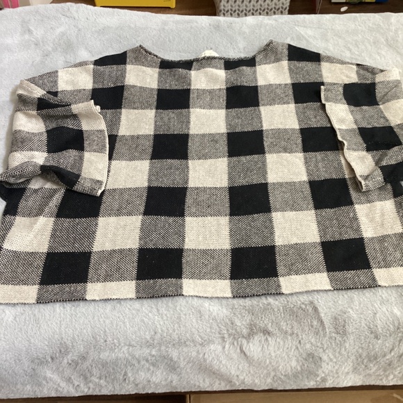 NWT Eileen Fisher oversize drop linen beige and black sweater size L - Picture 4 of 7